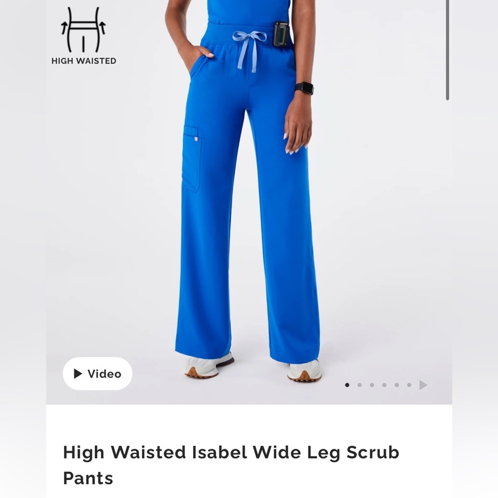 Figs High Waisted Isabel Wide Leg Scrub Pants